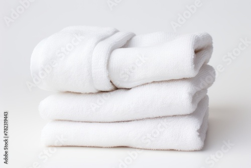 Snow-white towels, neatly stacked