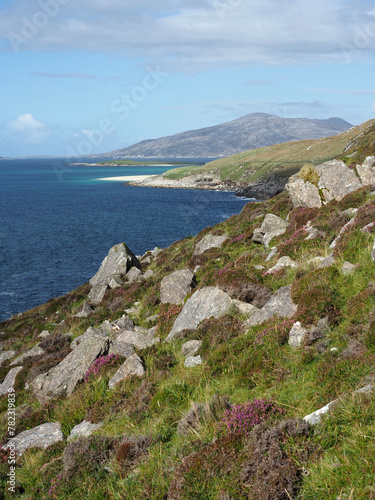 Hidden beach near Huisinish beach, a remote place on the west coast of Harris in the Outer Hebrides. Scotland photo