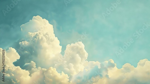 Soft and fluffy cloudscape with a hint of blue sky peeking through.