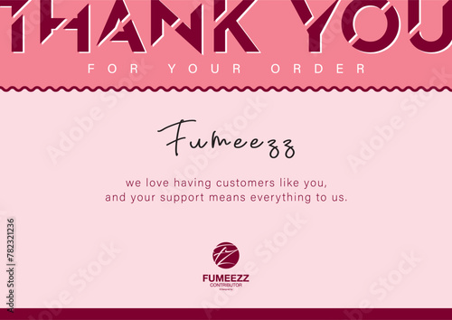 Thank you card template. Thank you for your order compliment card design template. easy to editable file. Thank you card design. vector illustration.