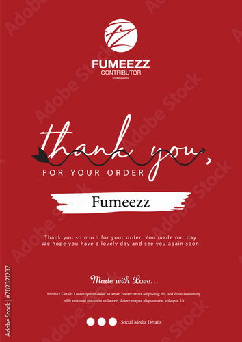 Thank you for your order compliment card design template. easy to editable file. Thank you card design. vector illustration.