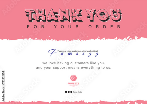 Thank you for your order compliment card design template. easy to editable file. Thank you card design. vector illustration.