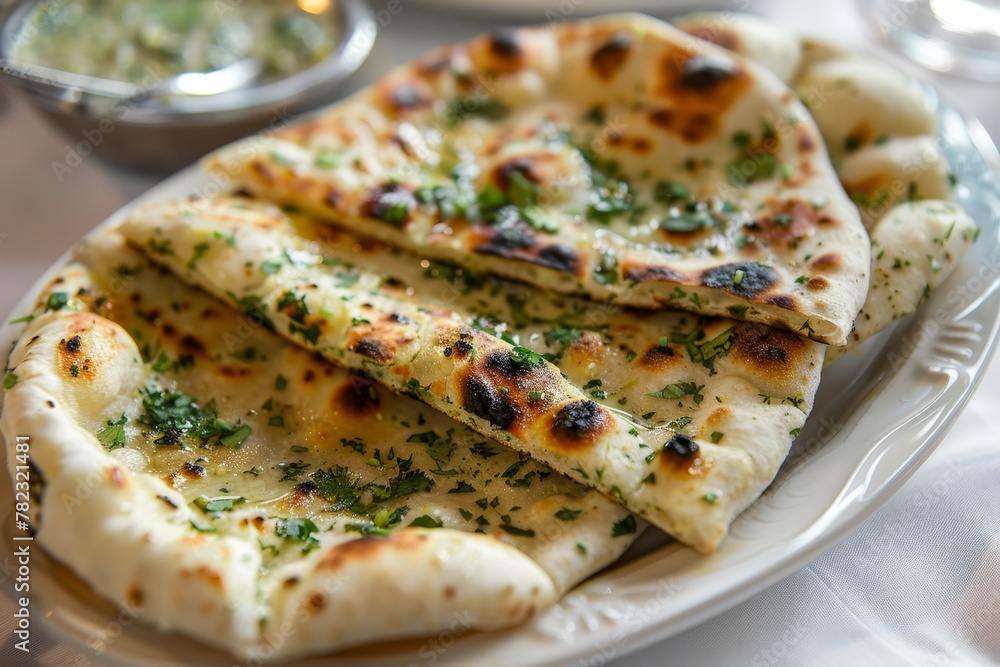 Garlic and cilantro naan