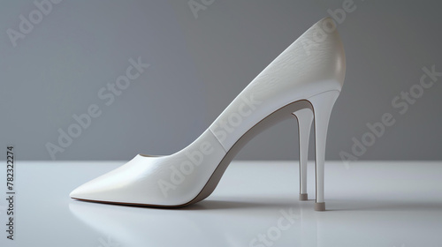 A sleek and stylish white stiletto heel. The perfect shoe for a night out on the town. photo