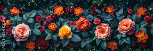 Bountiful Bloom: A Rose Bush Abundant in Vibrant Blossoms © Taria Frames