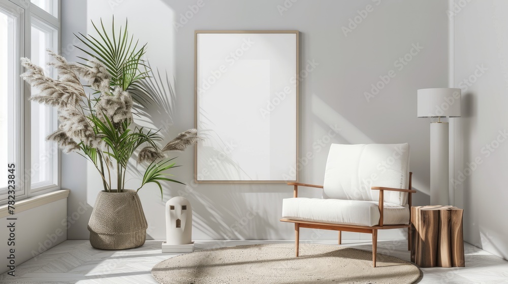 Mockup frame, single vertical ISO A paper size, reflective glass, mockup poster on the wall. Interior mockup. 3D rendering Mockup frame, single vertical ISO A paper size, reflective glass, mockup poster on the wall. Interior mockup. 3D rendering