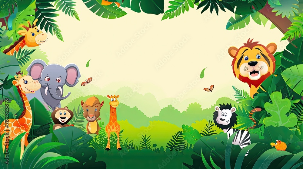 Jungle-Wild Animals Cartoon white background Jungle-Wild Animals Cartoon white background