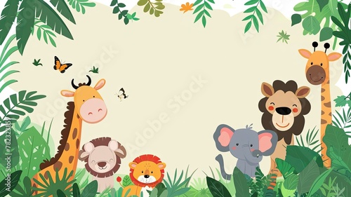 Jungle-Wild Animals  Cartoon white background