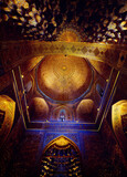 Golden interior of Gur Emir Amir Temur mausoleum