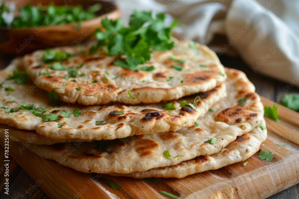 Home cooked Indian flatbread with whole wheat Home cooked Indian flatbread with whole wheat
