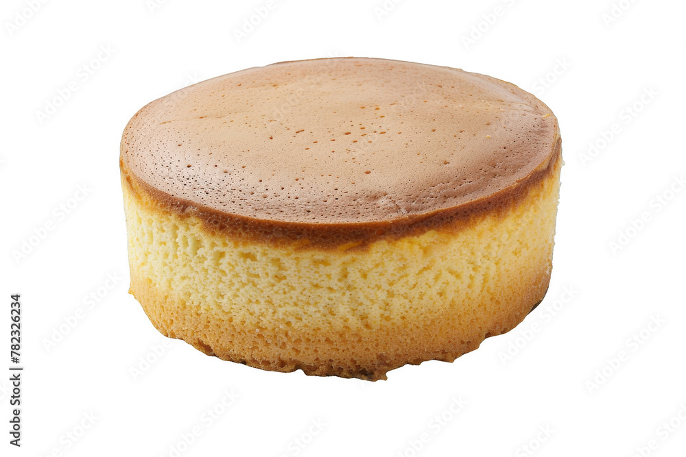 Round Cake With Brown Topping on White Background Round Cake With Brown Topping on White Background