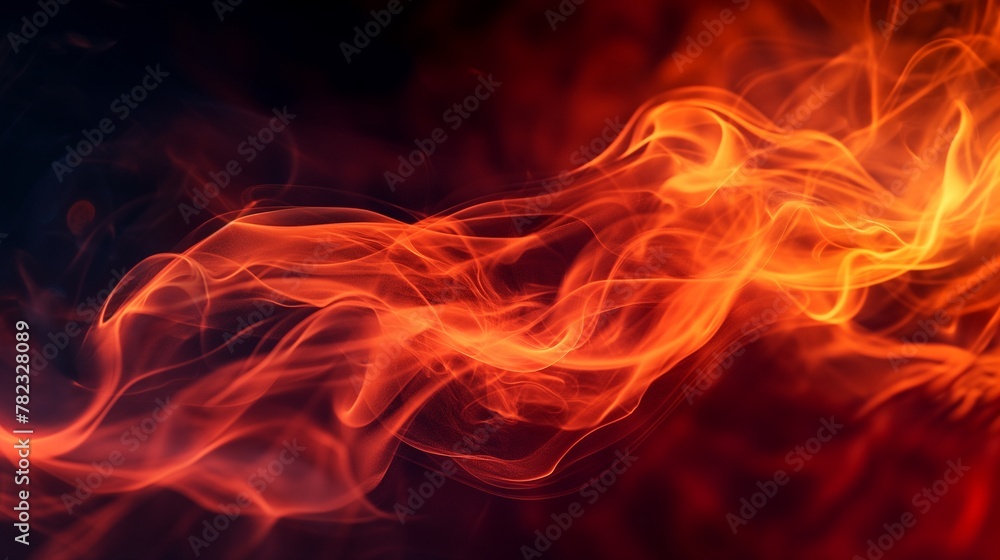 Abstract Fiery Smoke Design on Dark Background