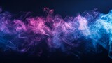 Abstract Dance of Pink and Blue Smoke on Black
