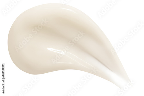 Smear of beautiful yellow cream on an empty background. isolated