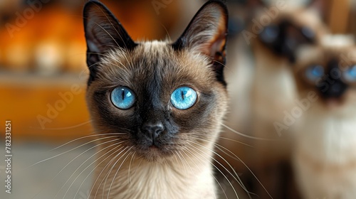  Siamese cat with blue eyes, Siamese cat with brown ears – both are variants of the same breed