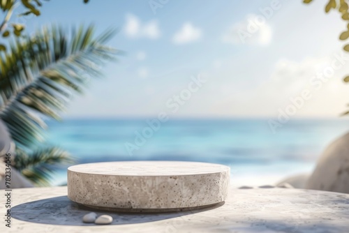 Round Object on Rock by Ocean