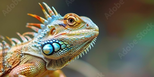 close-up of a chameleon lizard