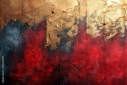 The abstract artistic background has retro, nostalgic, golden brushstrokes. Textures on the background