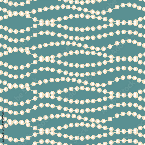 Seamless glamour print pattern with beads jewelry art decor wallpaper for textile, package, paper