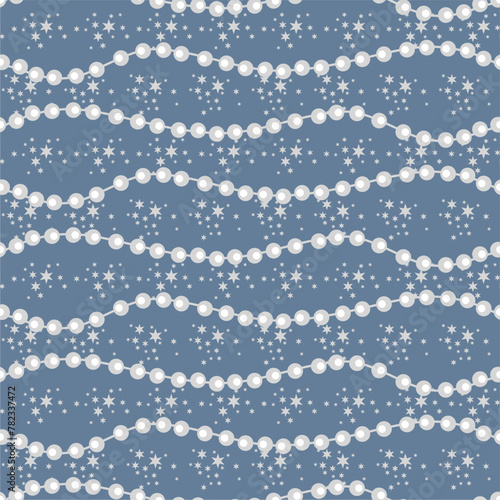 Seamless glamour print pattern with beads jewelry art decor wallpaper for textile, package, paper