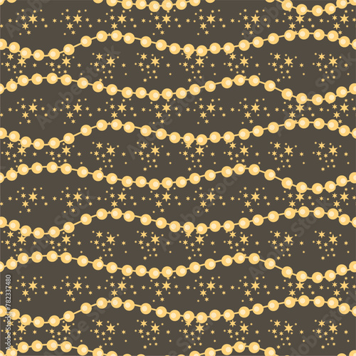 Seamless glamour print pattern with beads jewelry art decor wallpaper for textile, package, paper