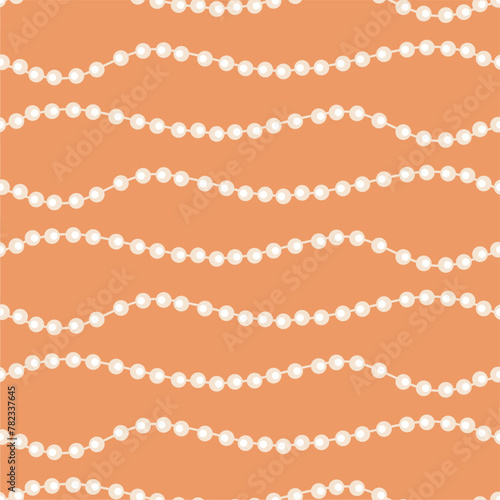 Seamless glamour print pattern with beads jewelry art decor wallpaper for textile, package, paper