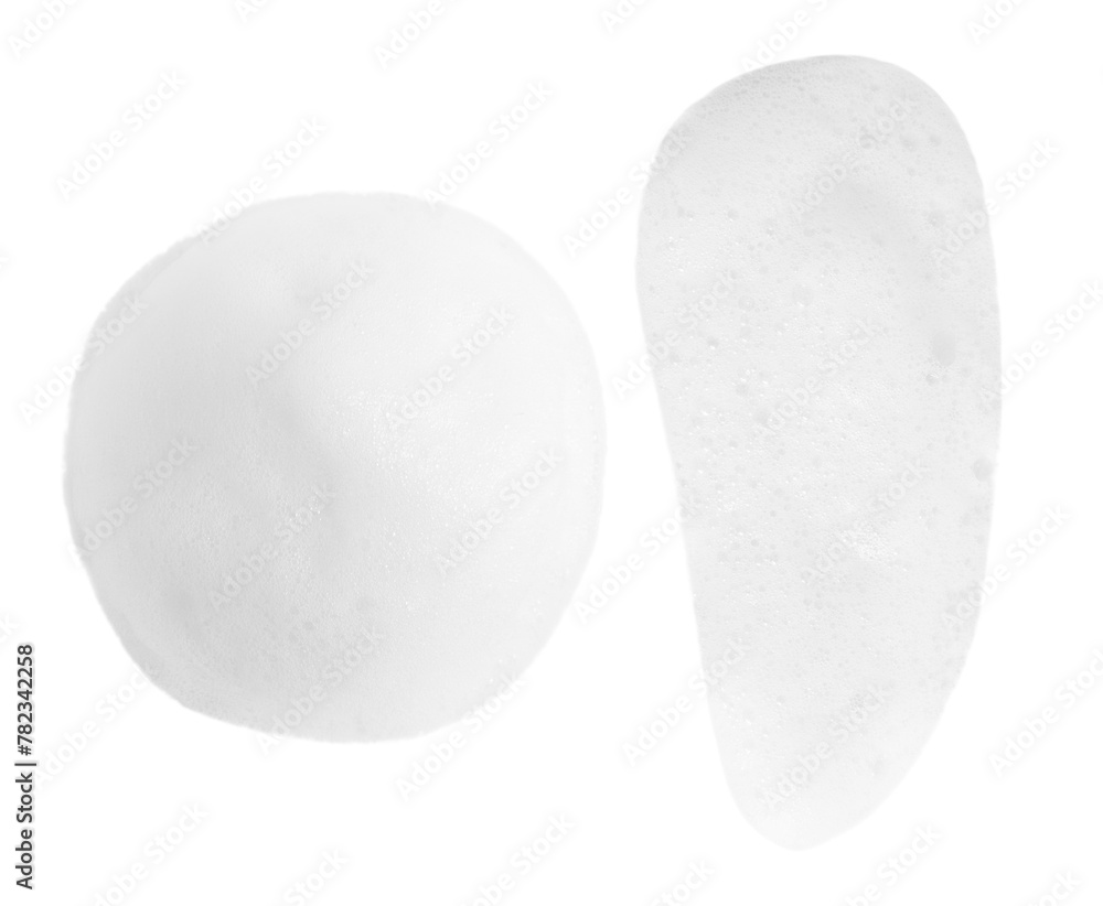 White cosmetic foam on a blank background. isolated - obrazy, fototapety, plakaty 