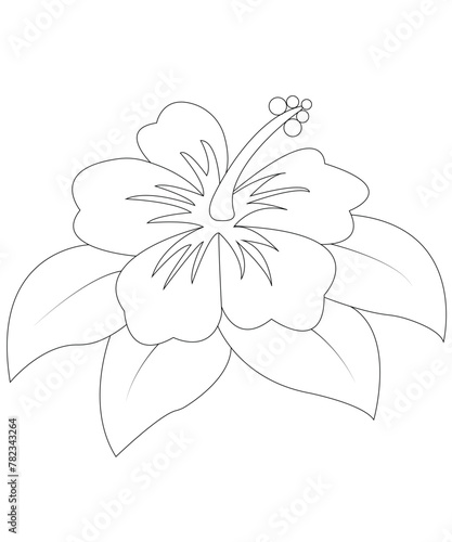 Flower coloring book page for kids
