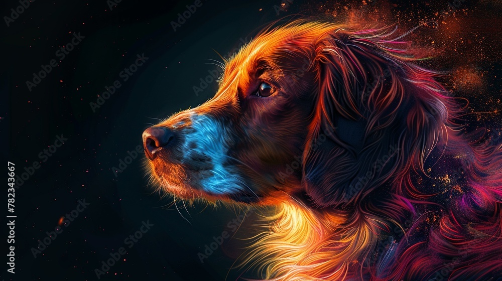 Generative AI crafted dog vibrant