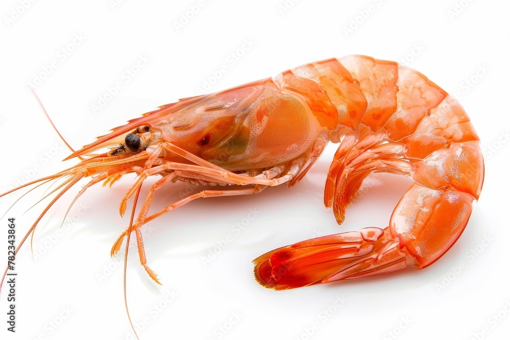 Cooked shrimp or prawn on white background for packaging design Cooked shrimp or prawn on white background for packaging design