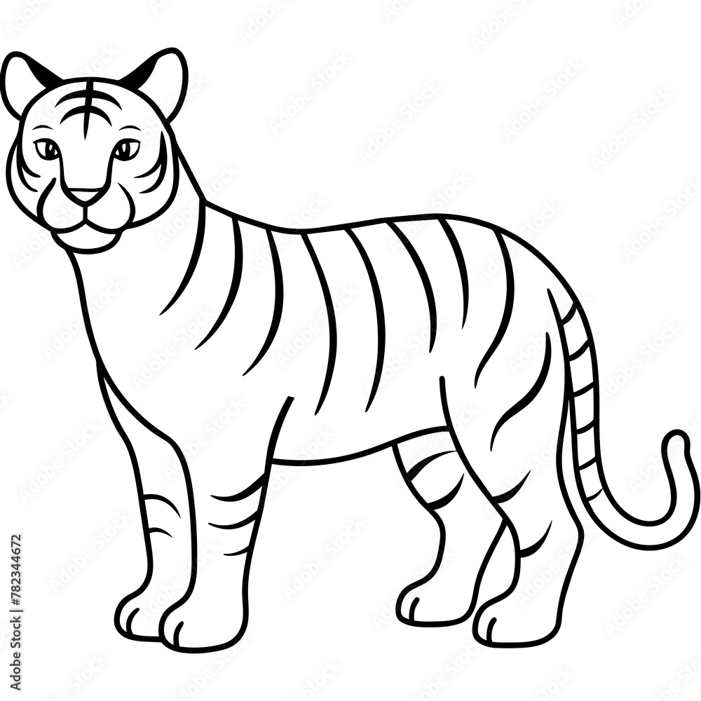 Obraz premium cartoon tiger illustration