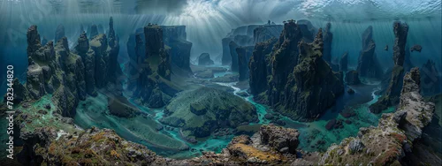 Obraz  z motywem Lost civilization under water 8K