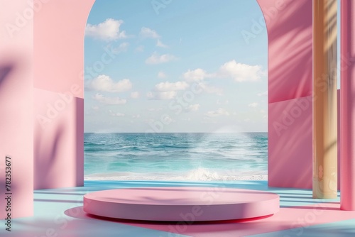 Pink and Blue Room With Ocean View