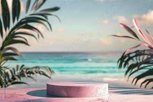 Round Object on Cement Slab by Ocean
