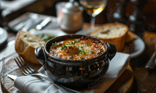 zuppa sup on the table in restaurant, the best food presentation