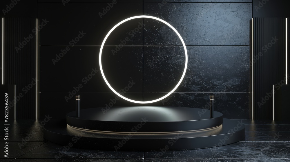 Round Mirror on Black Table Round Mirror on Black Table