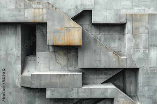 A detailed close-up of a concrete structure highlighting sharp angles and a minimalist design approach
