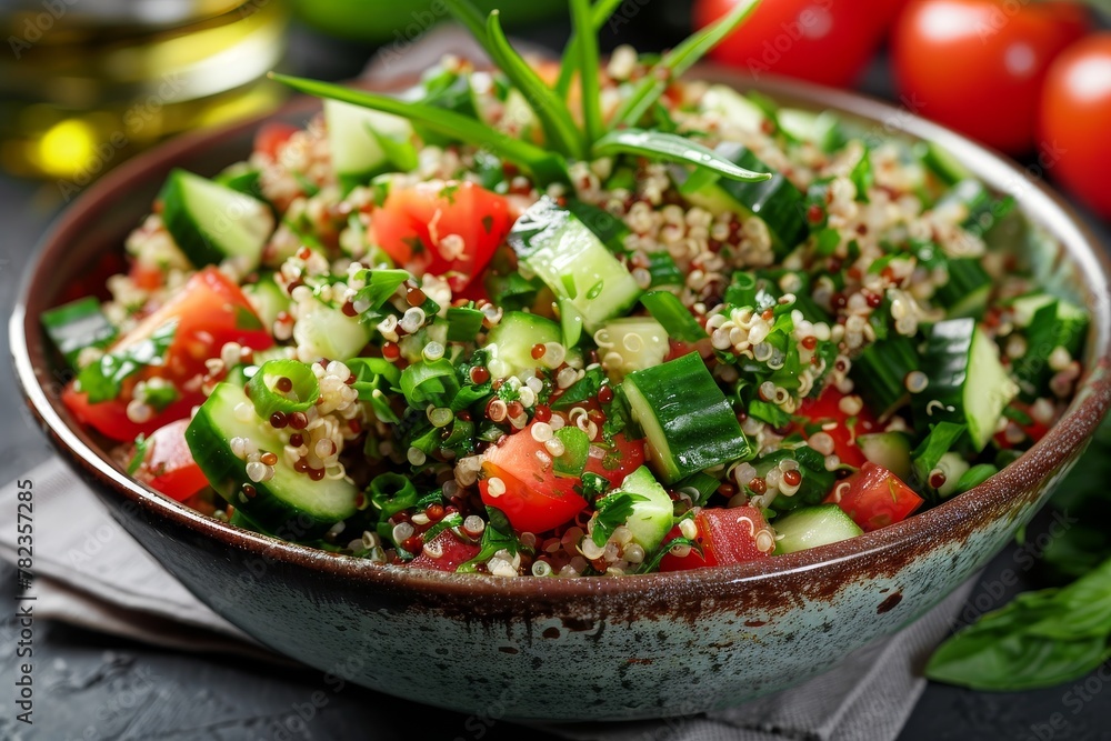 Quinoa salad with fresh vegetables Healthy concept Quinoa salad with fresh vegetables Healthy concept