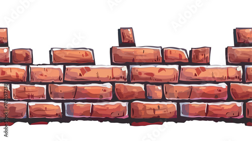 Brick wall border icon. Simple illustration of bric photo