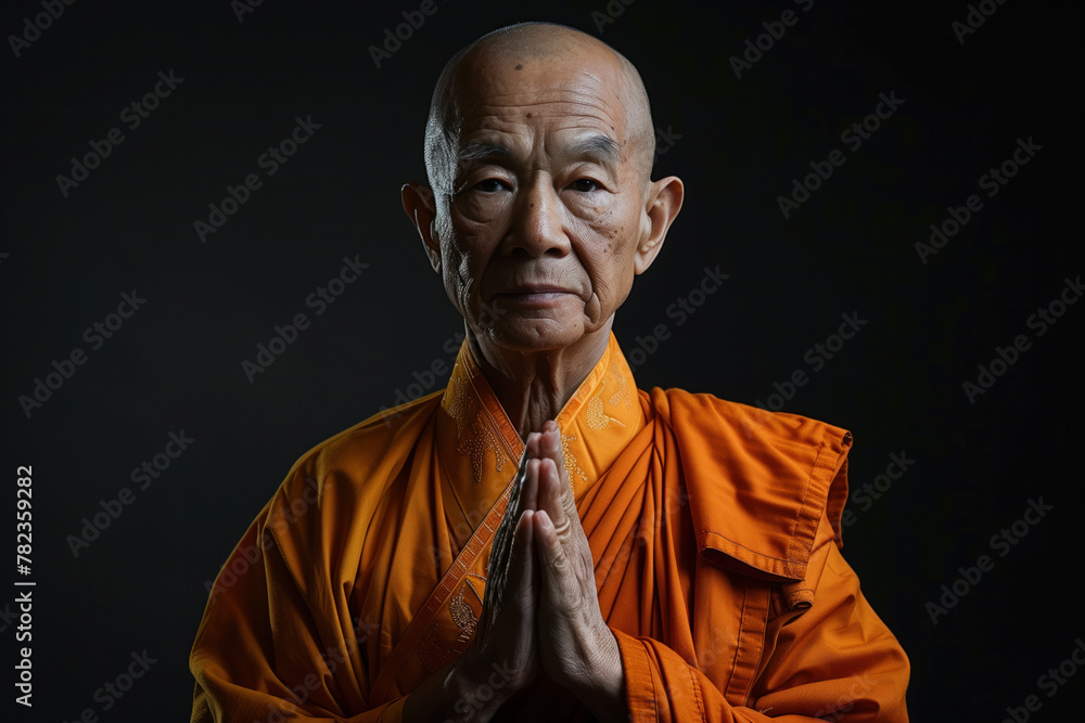Photo of a Buddhist Monk, Generative AI Photo of a Buddhist Monk, Generative AI