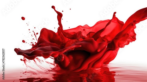 Vibrant Red Liquid Explosion on a Neutral Surface