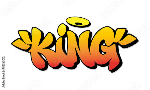 King font in graffiti style. Vector illustration.