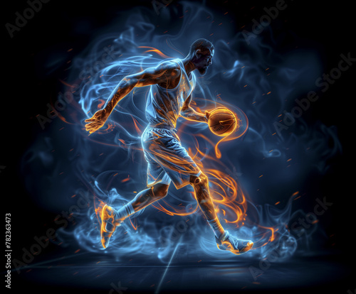 Basketball Player Sports Athlete Action Game Science Fitness Abstract