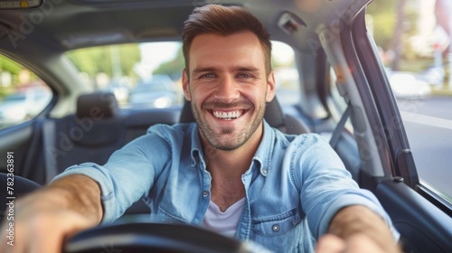 A Joyful Selfie While Driving