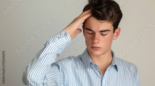 Young Man with a Headache photo