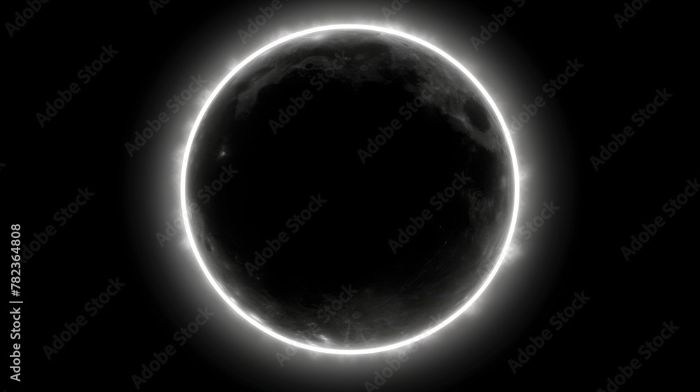 Minimalistic Black and White Representation of an Eclipse Concept, Highlighting Celestial Events. Minimalistic Black and White Representation of an Eclipse Concept, Highlighting Celestial Events.