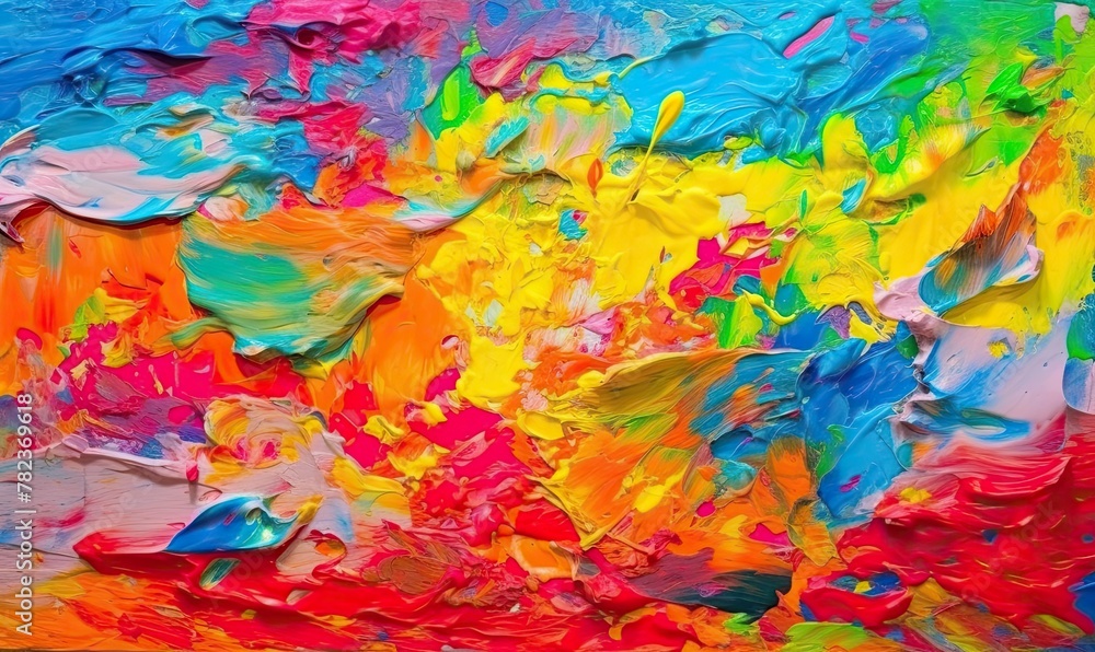 Vibrant Impasto Oil Painting with Textured Canvas Generative AI
