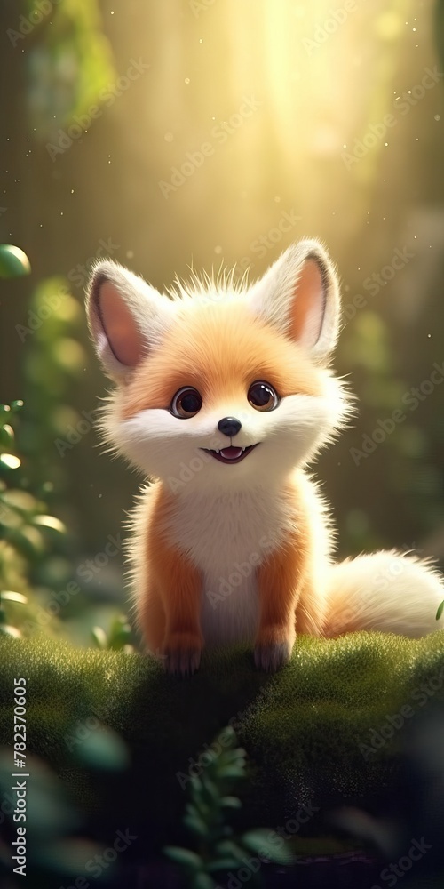 Obraz premium Adorable Furry Woodland Creature Generative AI