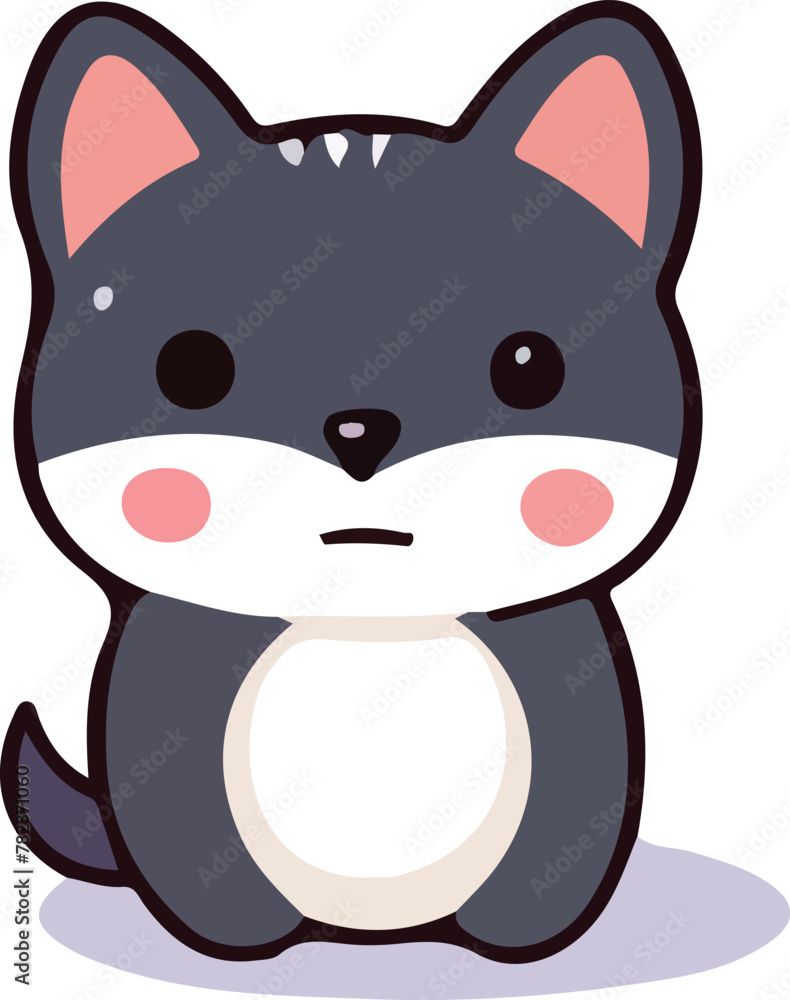 Cute Kawaii Style Cartoon Pet Cat Vector Illustration Cute Kawaii Style Cartoon Pet Cat Vector Illustration
