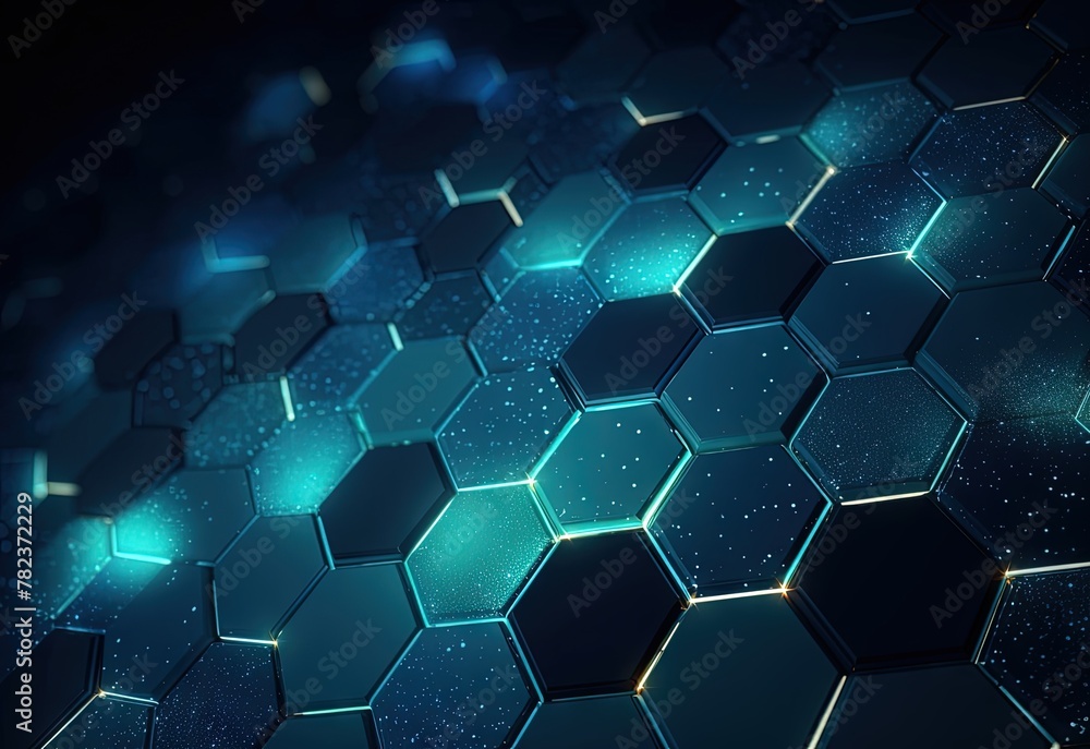 Futuristic Hexagon Lighting Design Generative AI